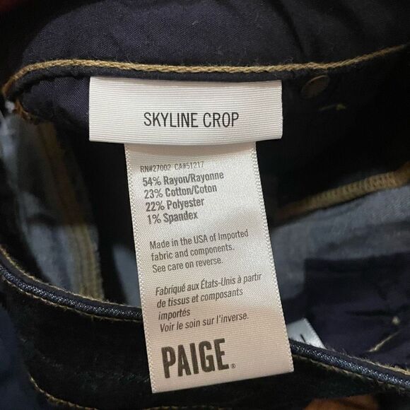 Paige skyline crop dark wash jeans size 27 - Picture 8 of 10